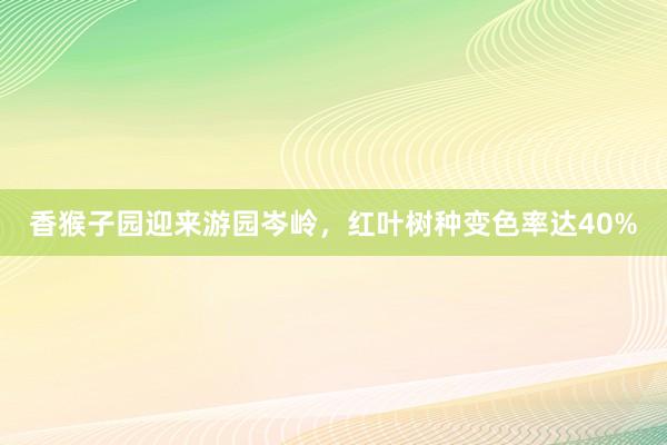 香猴子园迎来游园岑岭，红叶树种变色率达40%