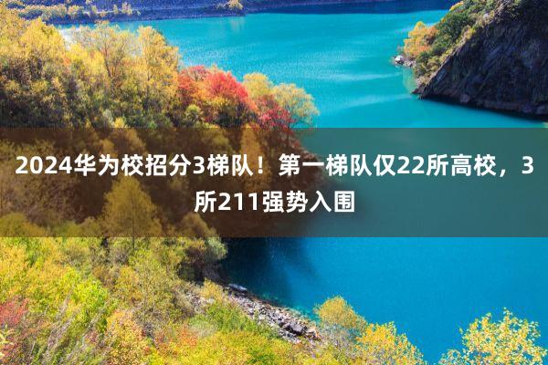 2024华为校招分3梯队！第一梯队仅22所高校，3所211强势入围