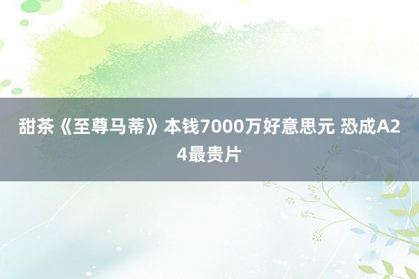 甜茶《至尊马蒂》本钱7000万好意思元 恐成A24最贵片