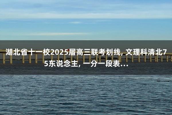 湖北省十一校2025届高三联考划线, 文理科清北75东说念主, 一分一段表…