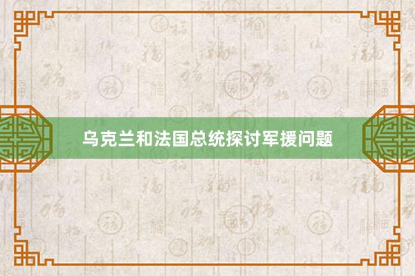 乌克兰和法国总统探讨军援问题
